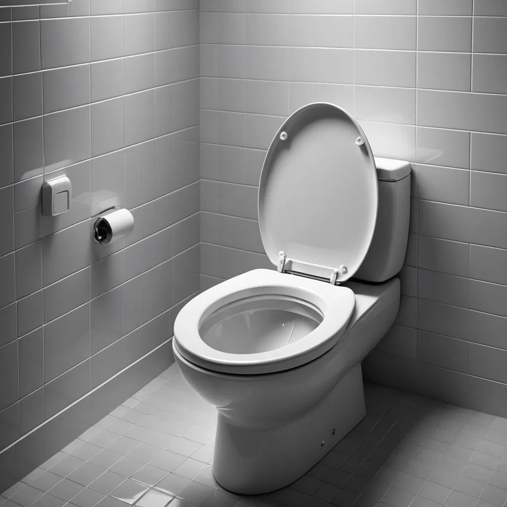 a white toilet sitting in a bathroom next to a roll of toilet paper on a wall next to a toilet, conceptual art, a stock photo, Andries Stock, unreal engine 5 rendered