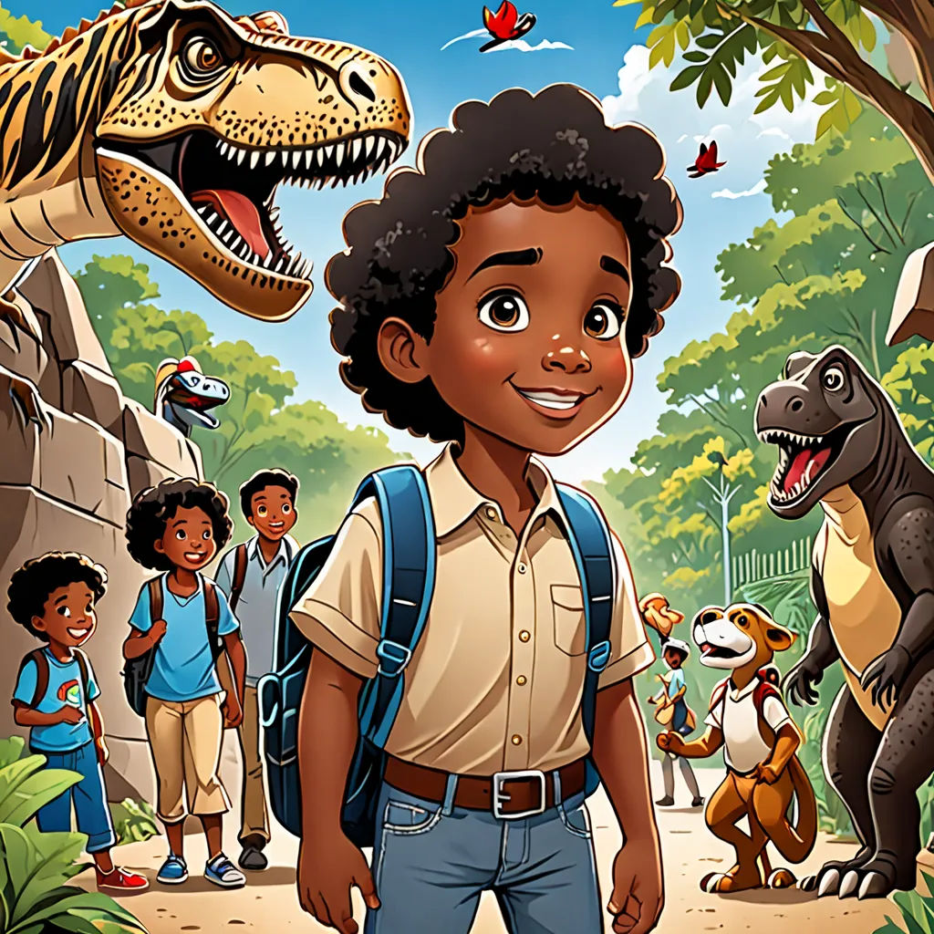 Back at the zoo, Eli found his family waiting for him. He shared his incredible adventure with them, the story of how he helped a sad T-Rex find its family.