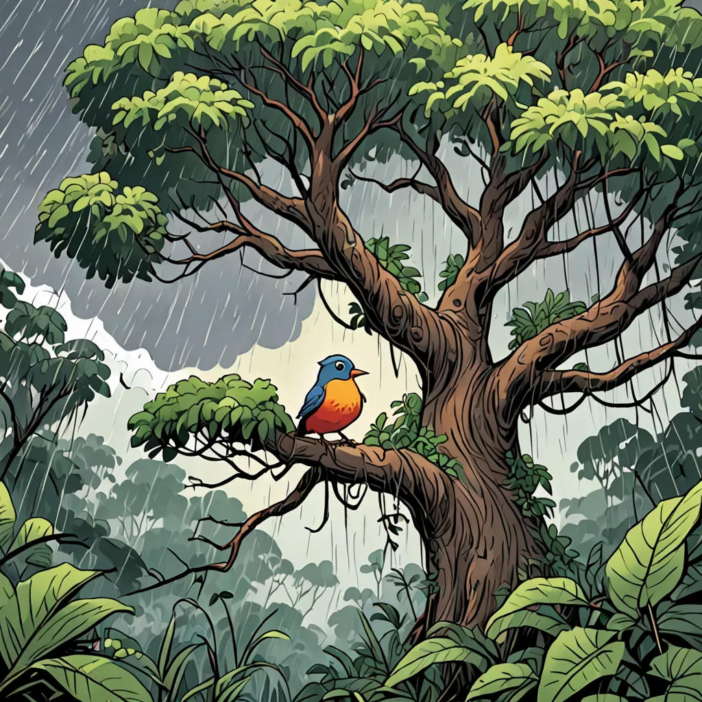 The Giant Tree and the Little Bird