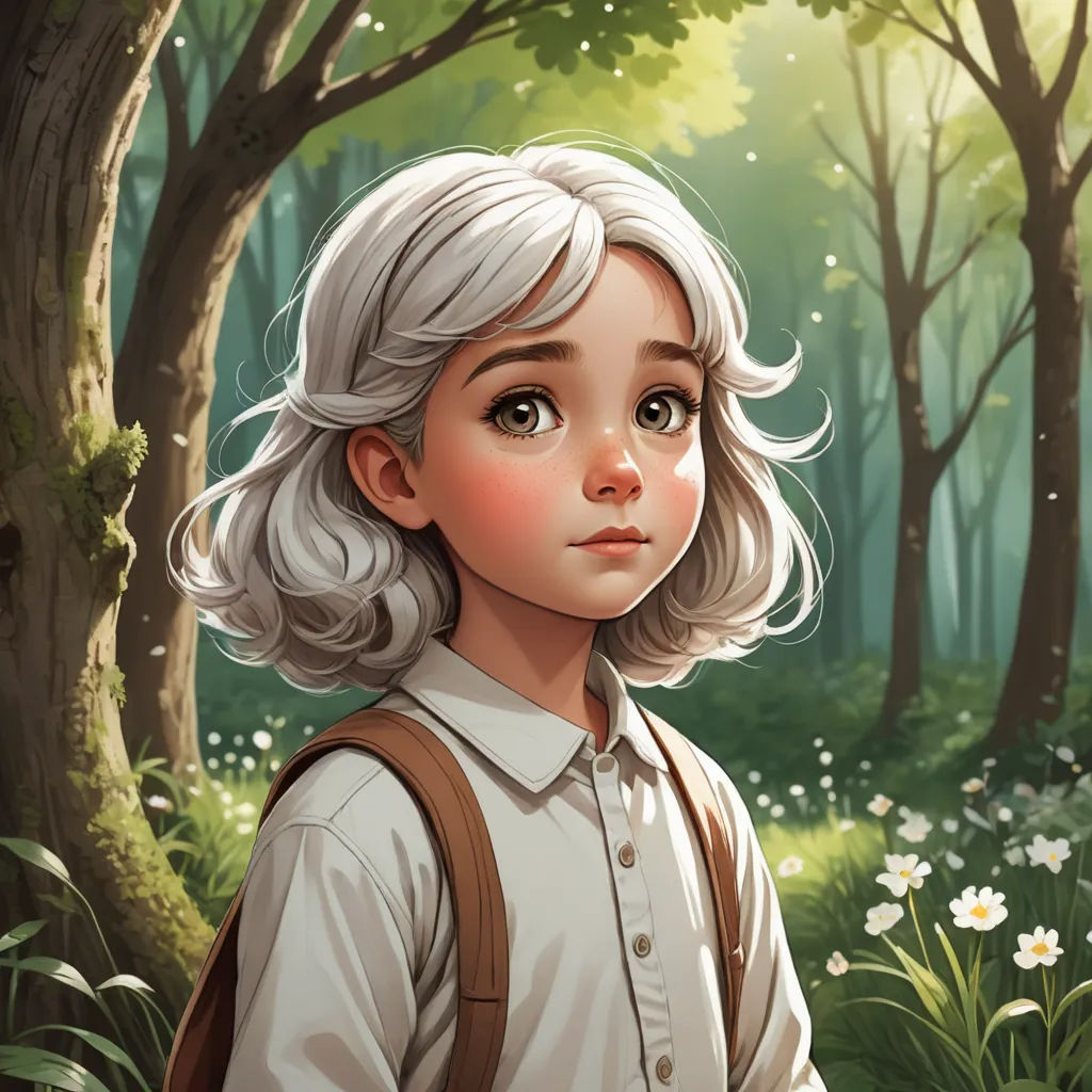 a painting of a girl in a forest with flowers and trees in the background, with a backpack on her shoulder, fantasy art, a character portrait, Charlie Bowater, trending on art station