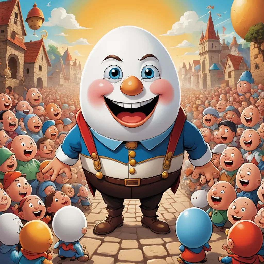 a cartoon character surrounded by many small children in a town with a large crowd of them, with a smiling man in the middle, sots art, a storybook illustration, Chris LaBrooy, official art