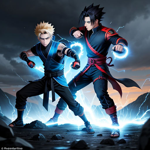 Naruto ShippudenNaruto and Sasuke (Clash) by iEnniDESIGN on