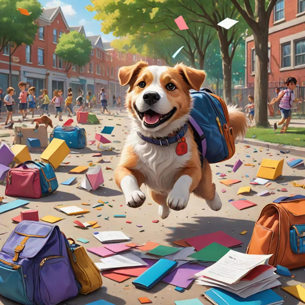 Mail the Clumsy Dog Goes to School