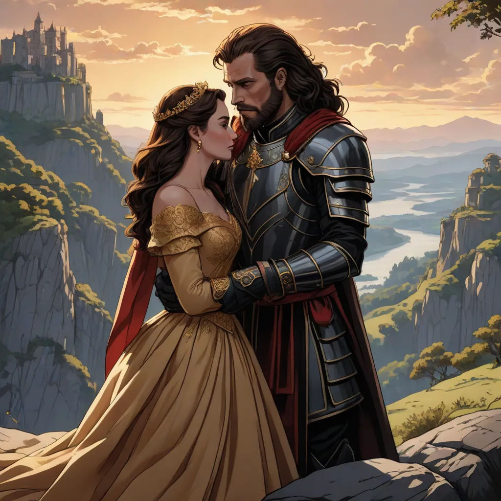 Philip and Elena barely escape, sharing a kiss atop a cliff. Dark Lion watches them, then disappears.