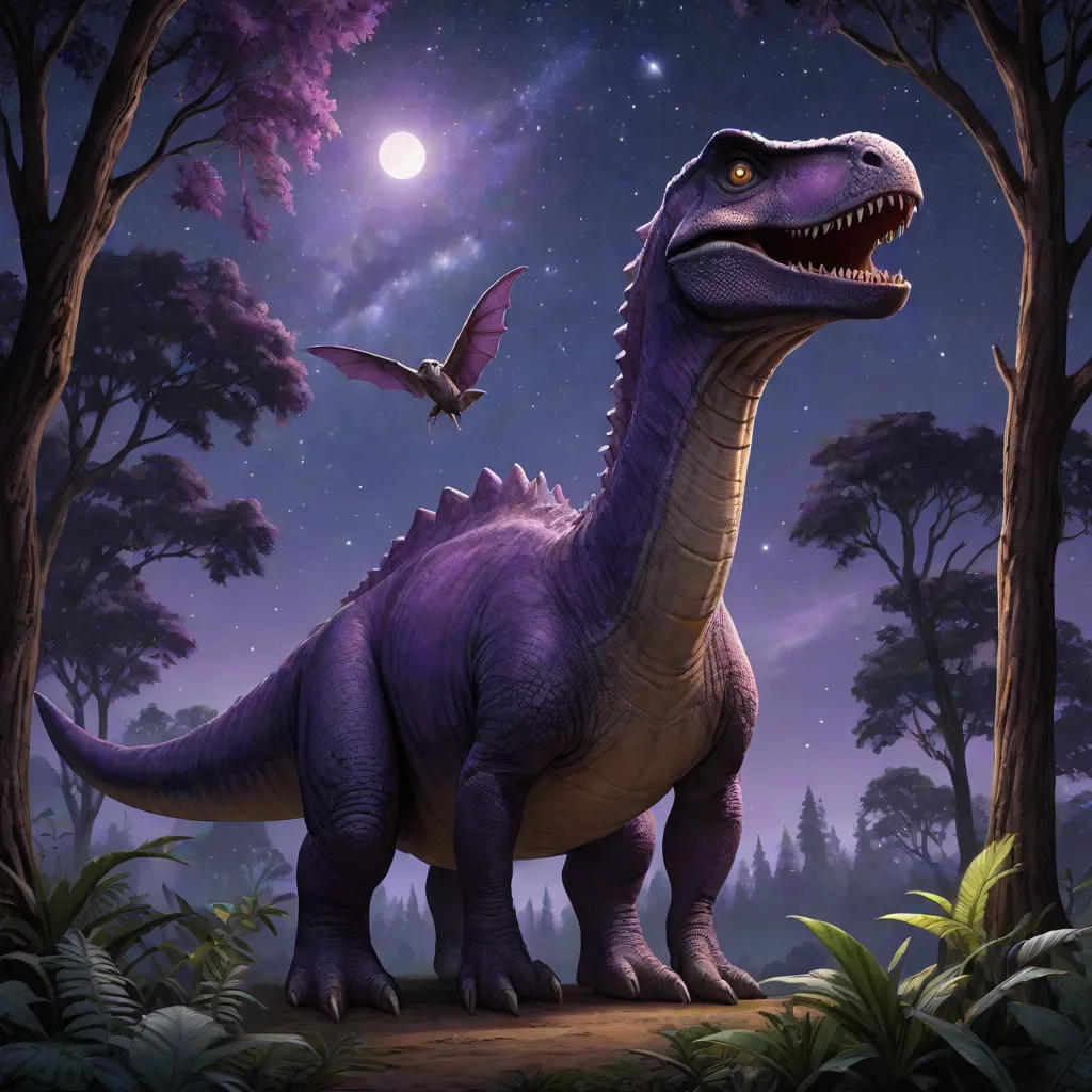 The Lonely Dinosaur and the Fairy in Purple