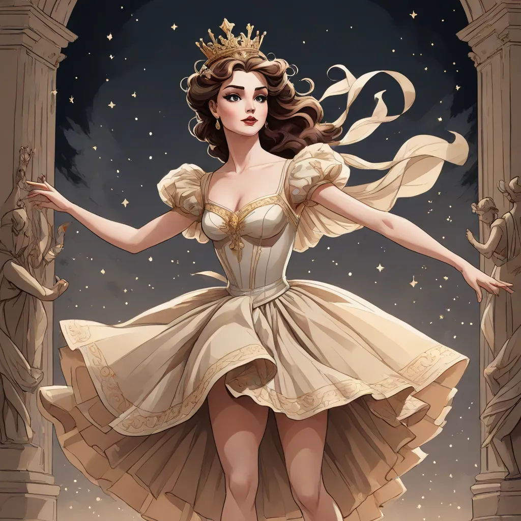 a woman in a dress with a crown on her head and arms outstretched, standing in front of a doorway, fantasy art, a storybook illustration, Charlie Bowater, rossdraws global illumination