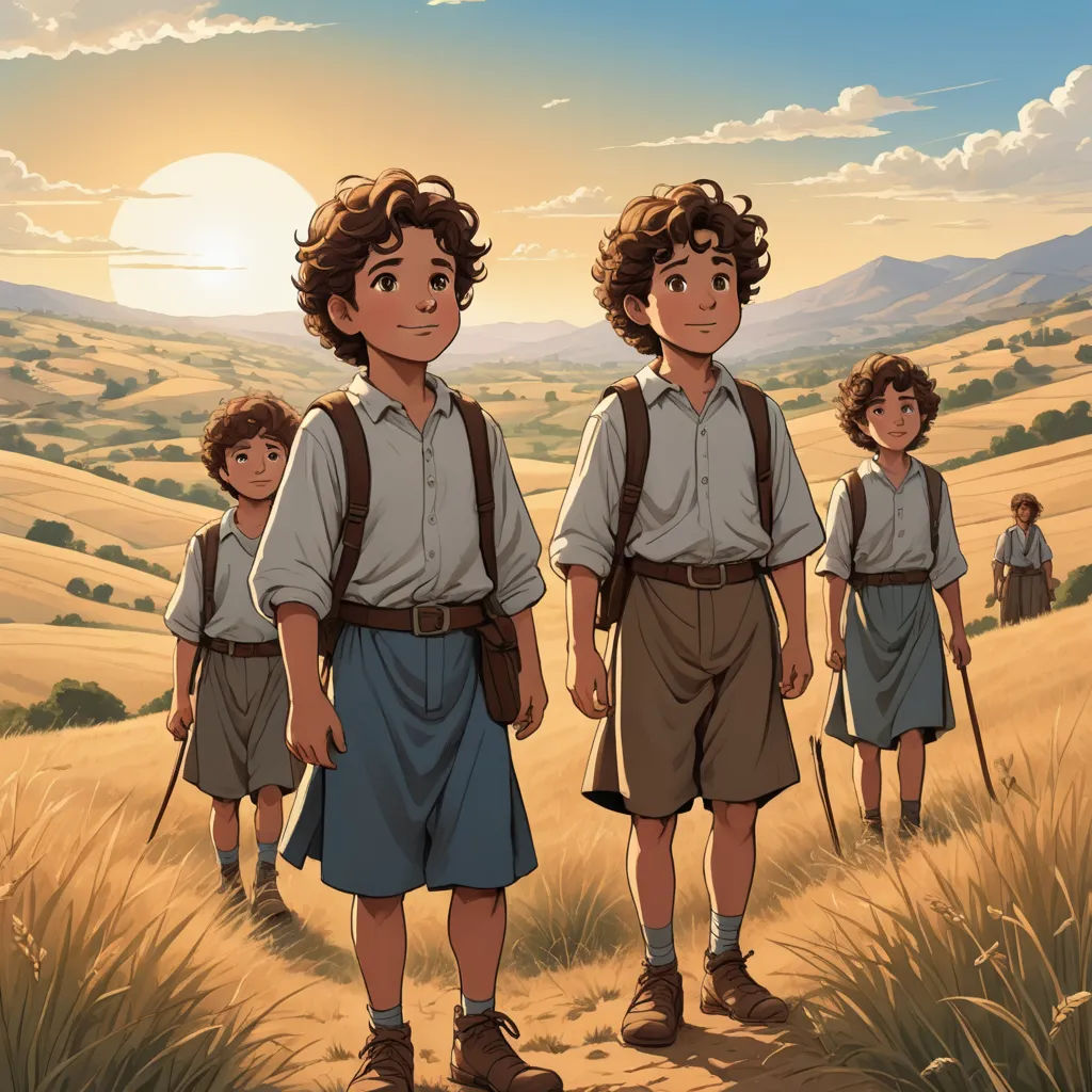 a group of people standing on top of a field next to a field of grass and a sky with clouds, serial art, a detailed matte painting, Brothers Hildebrandt, official art