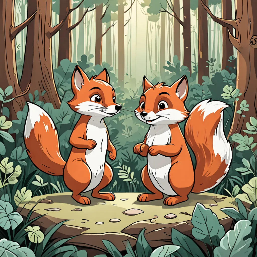 The Clever Fox and Mischievous Squirrel