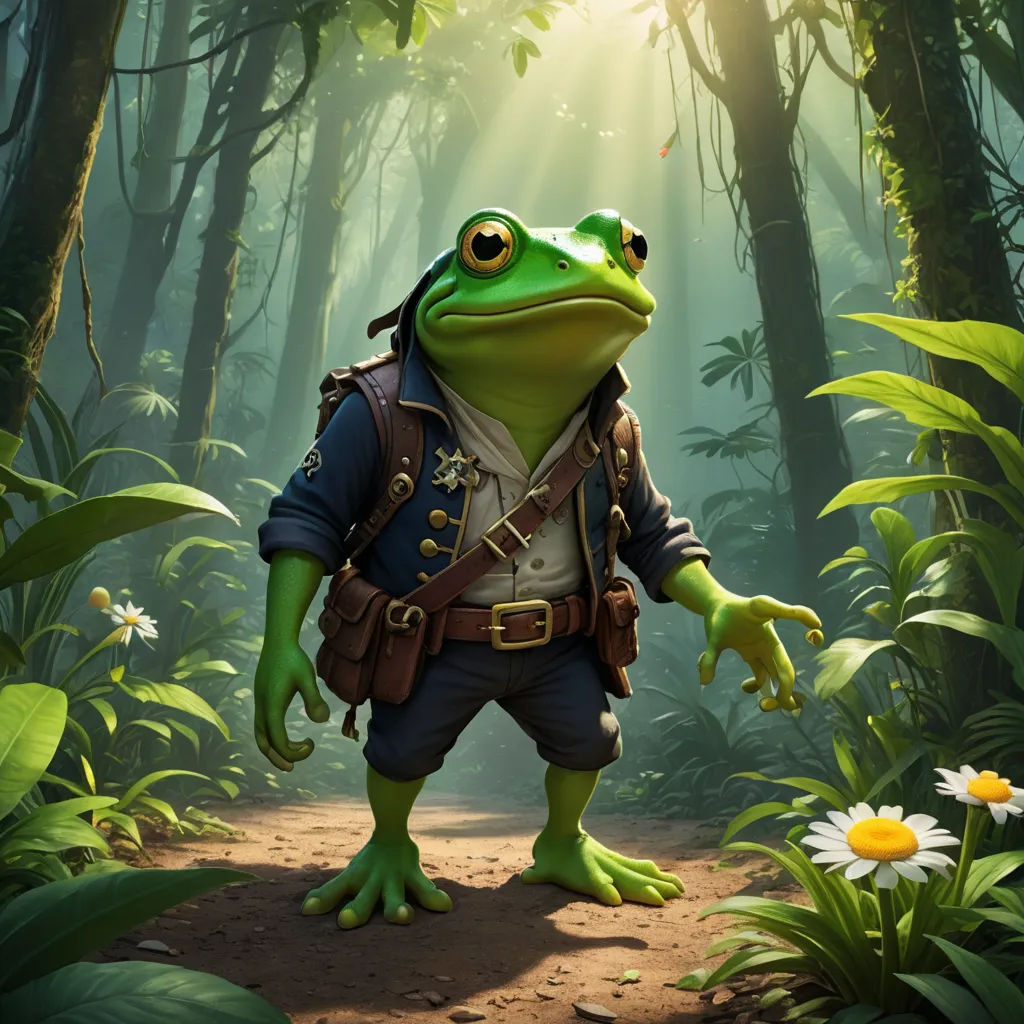 The Greedy Frog and the Cute Dinosaur