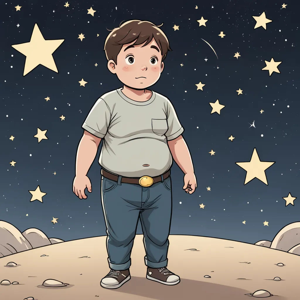 a boy standing on a moon covered hill with stars in the sky behind him and a yellow ball in his hand, space art, a character portrait, Diego Gisbert Llorens, comic cover art