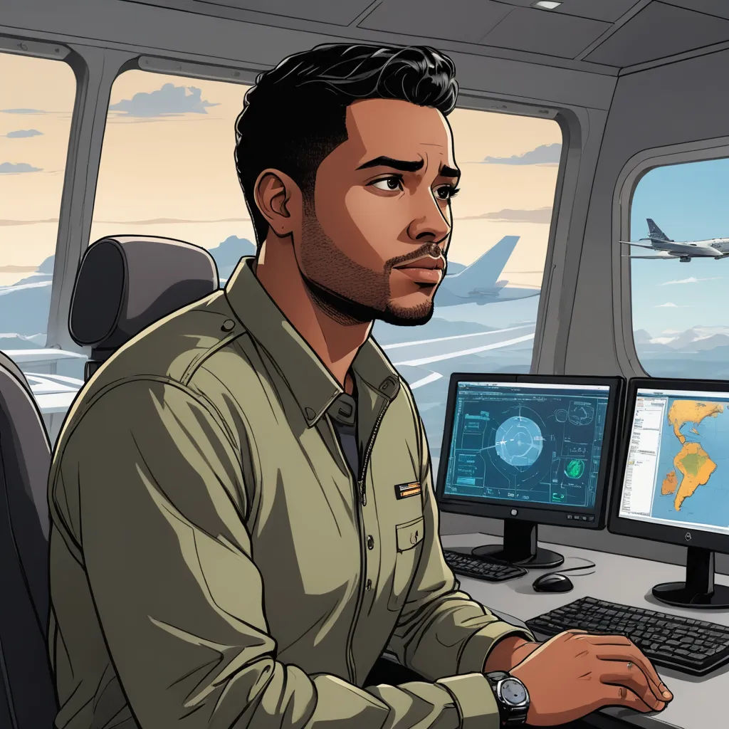 a man sitting in front of a computer monitor on a desk next to a keyboard and mouse and monitor, serial art, a character portrait, Cedric Seaut (Keos Masons), promotional image