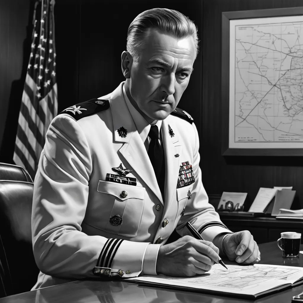a man in a military uniform sitting at a desk writing on a piece of paper with a map in the background, american realism, an ultrafine detailed painting, Barron Storey, highly detailed digital painting