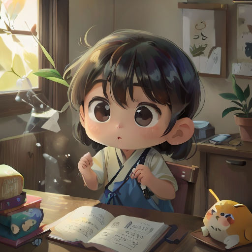a little girl sitting at a table with a book and a cat next to her on the table is a book and a cat