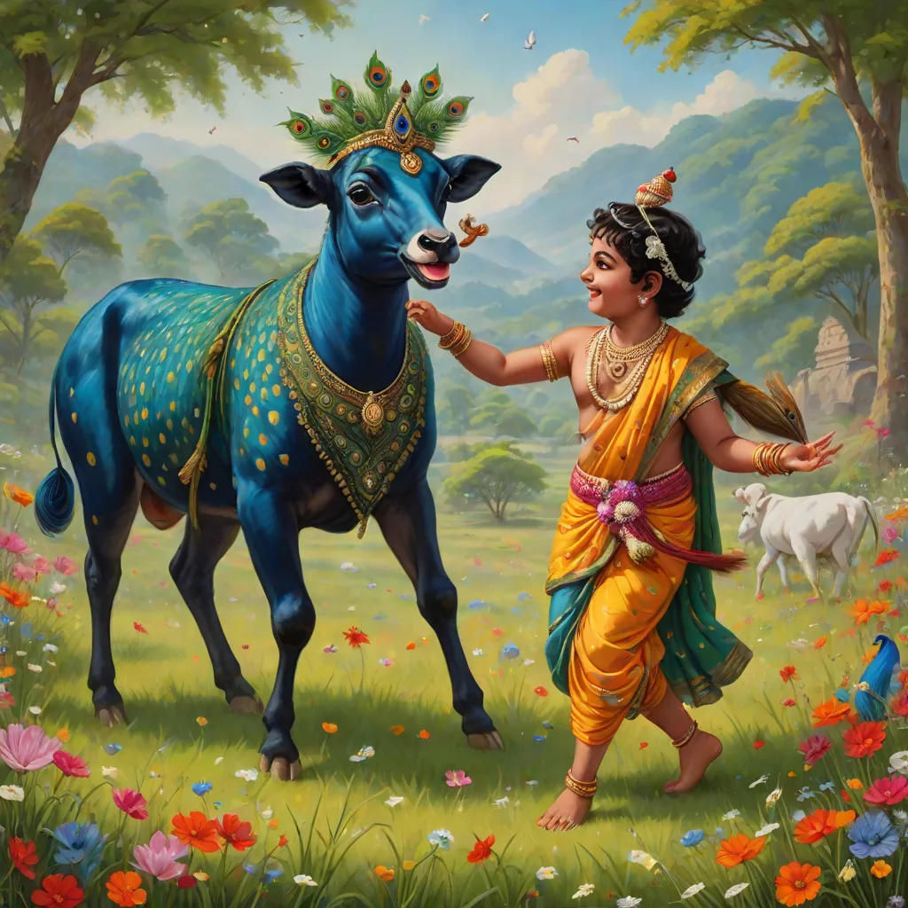 Krishna & The Rowdy Calf: A Lesson in Gentleness