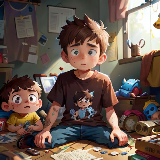 a boy sitting on the floor with a boy sitting on the floor next to him and a girl sitting on the floor