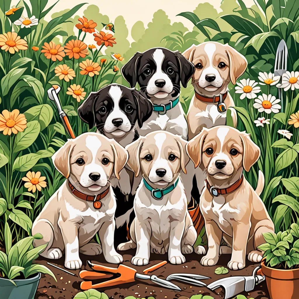 The Puppies of Green Thumb Garden