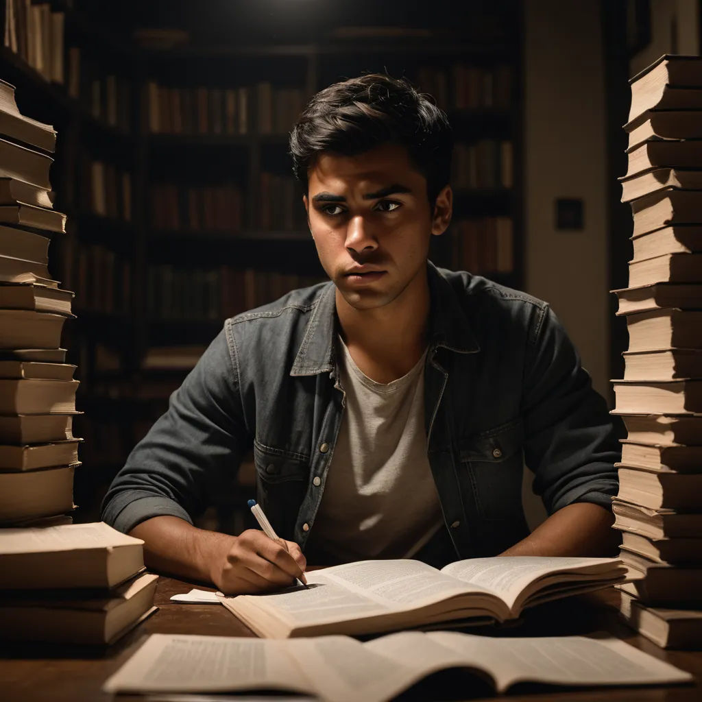 a man sitting at a table with a book and pen in his hand and a stack of books behind him, academic art, a character portrait, Ahmed Karahisari, promotional image