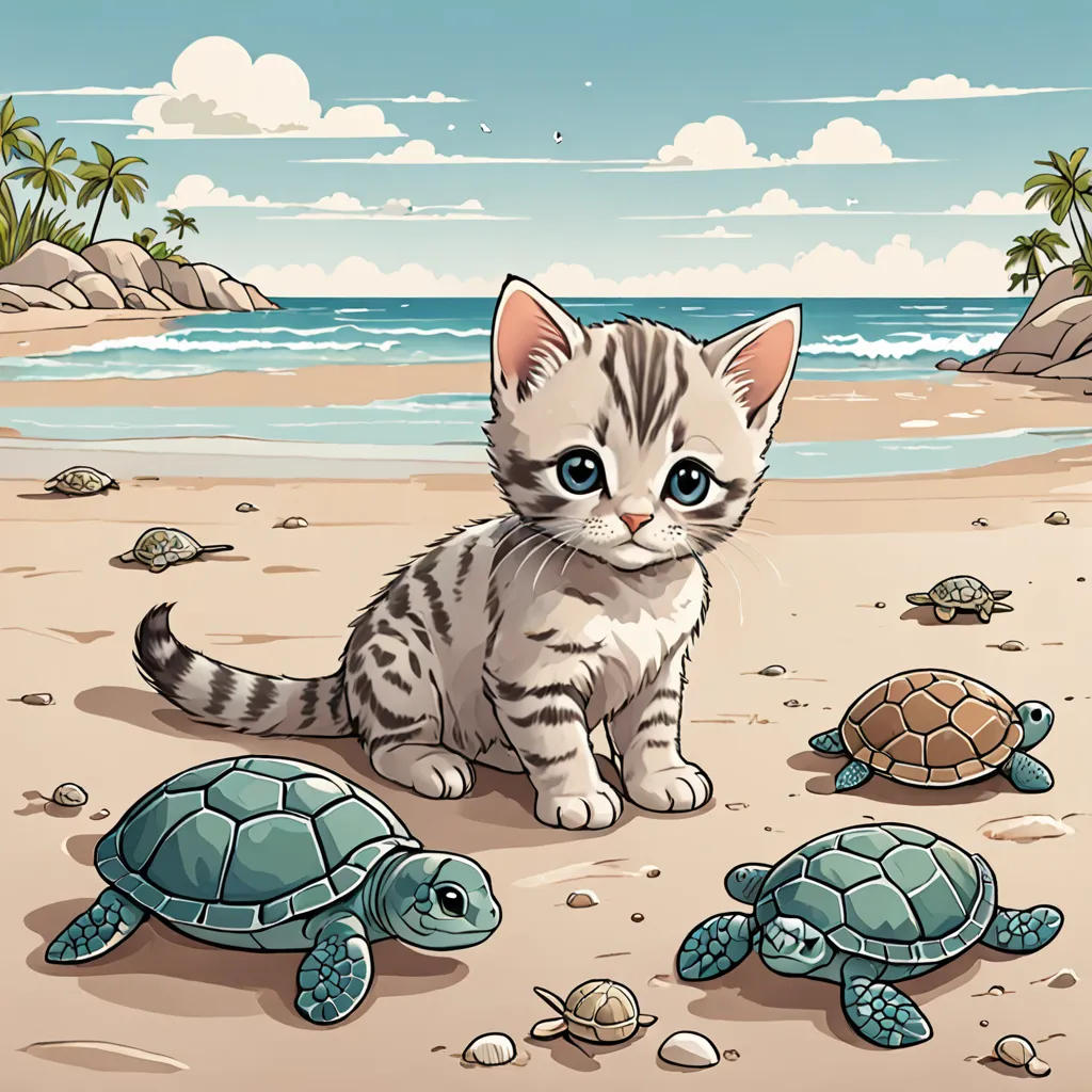 The Kitten's Beach Adventure