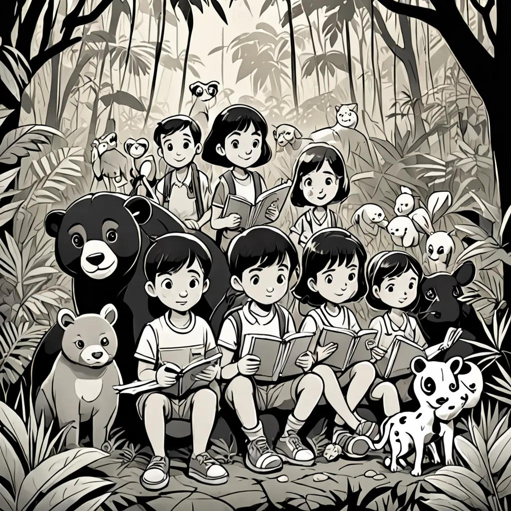 Animals of the Black and White Jungle