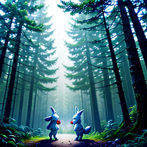 Anthropomorphic Wolf and the Little Bunny