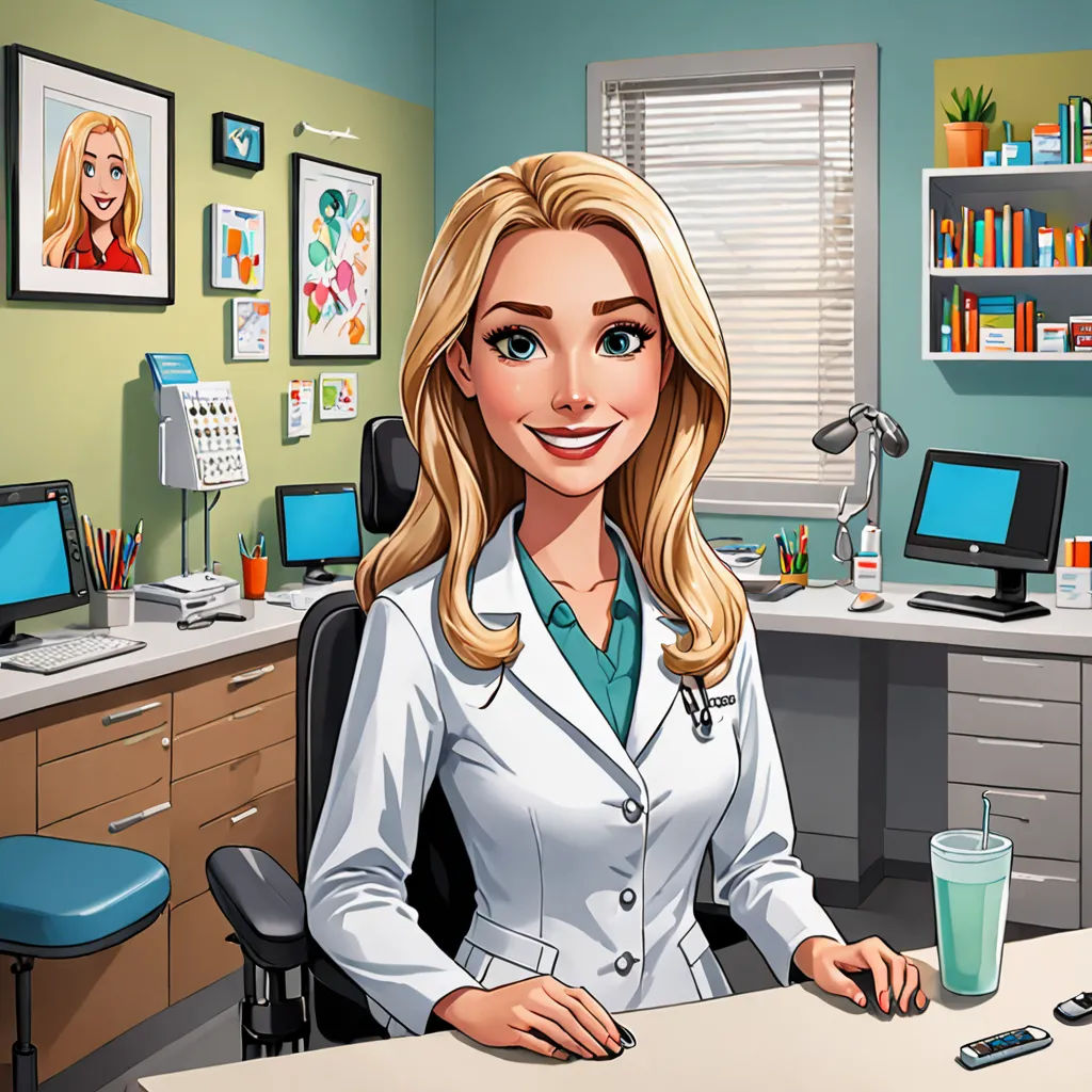a cartoon of a woman in a doctor's office with a glass of water and a cell phone, a character portrait, promotional image, remodernism, Dr. Atl