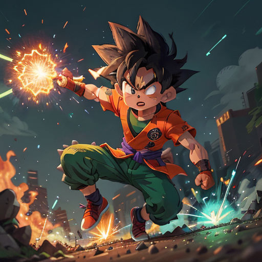 a cartoon character is running with a firecracker in his hand and a city in the background with fireworks