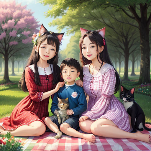 The Cat Family Picnic