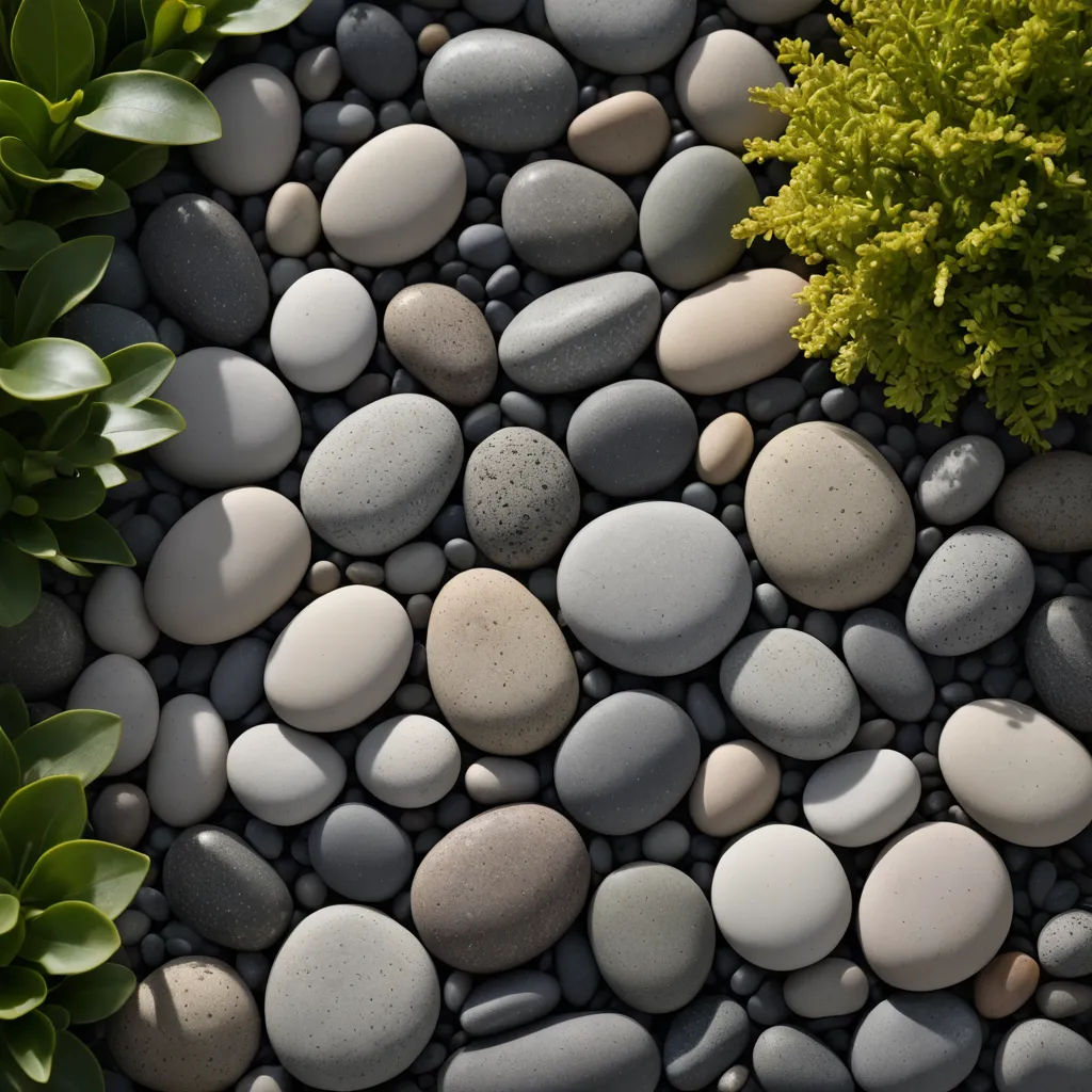 a close up of a rock and grass area with a plant in the background and a small green plant in the middle, land art, a mosaic, Andy Goldsworthy, unreal engine highly rendered
