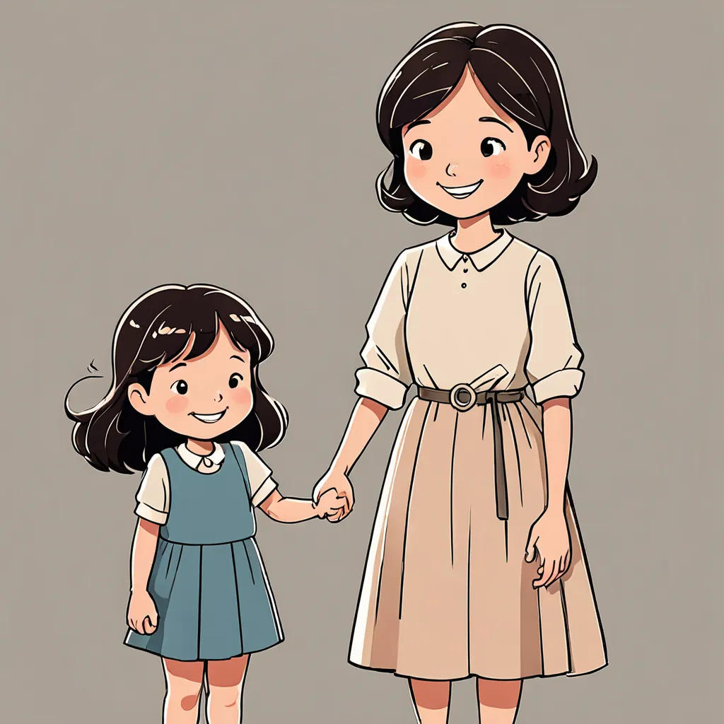 The Little Girl and Her Lovely Mother