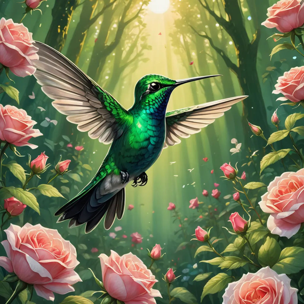 The Hummingbird and Her Fields of Roses