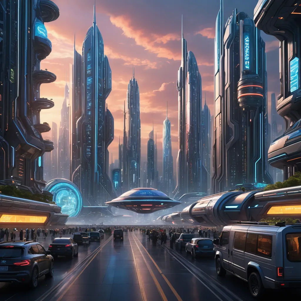 a futuristic city with a futuristic futuristic building and a futuristic car in the foreground, and a futuristic city in the background, retrofuturism, a detailed matte painting, Chris Moore, matte painting concept art