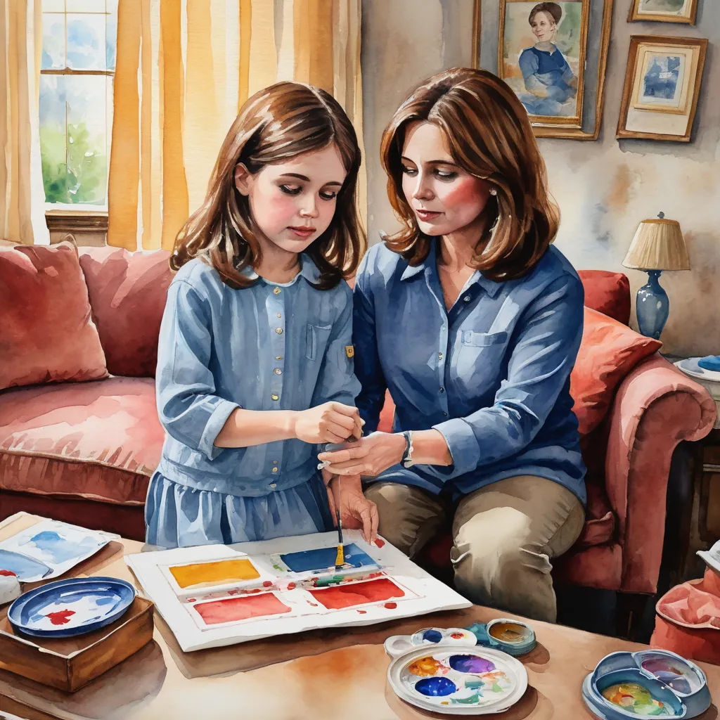 a painting of two women sitting on a couch painting a picture of a woman on a table with a paintbrush, american scene painting, an ultrafine detailed painting, Carol Sutton, detailed painting