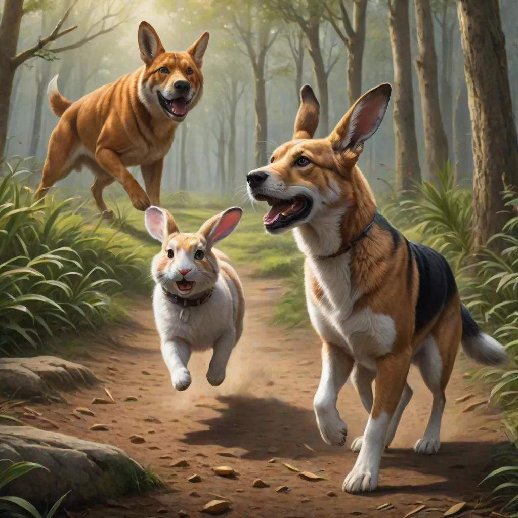 The Boastful Dog and the Brave Rabbit