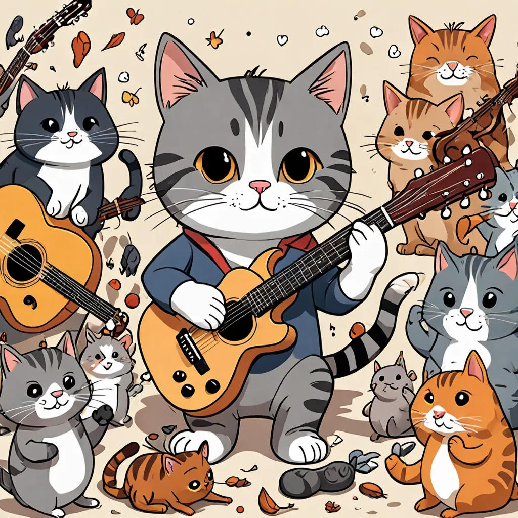 The Guitar-Strumming Cat