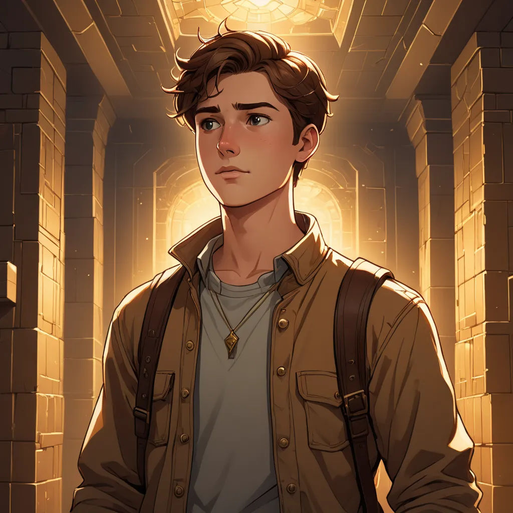 a man standing in a tunnel with a backpack on his shoulder and a light shining on his head behind him, sots art, a character portrait, Cedric Seaut (Keos Masons), rossdraws global illumination