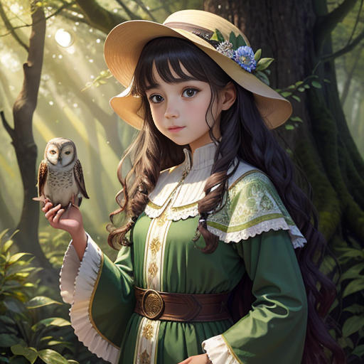 The Girl of the Enchanted Forest and the Magical Creatures