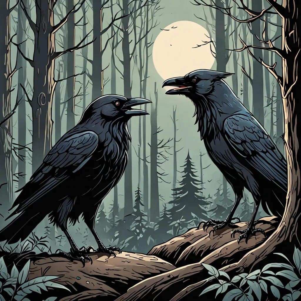 The Wise Crow and the Arrogant Wolf