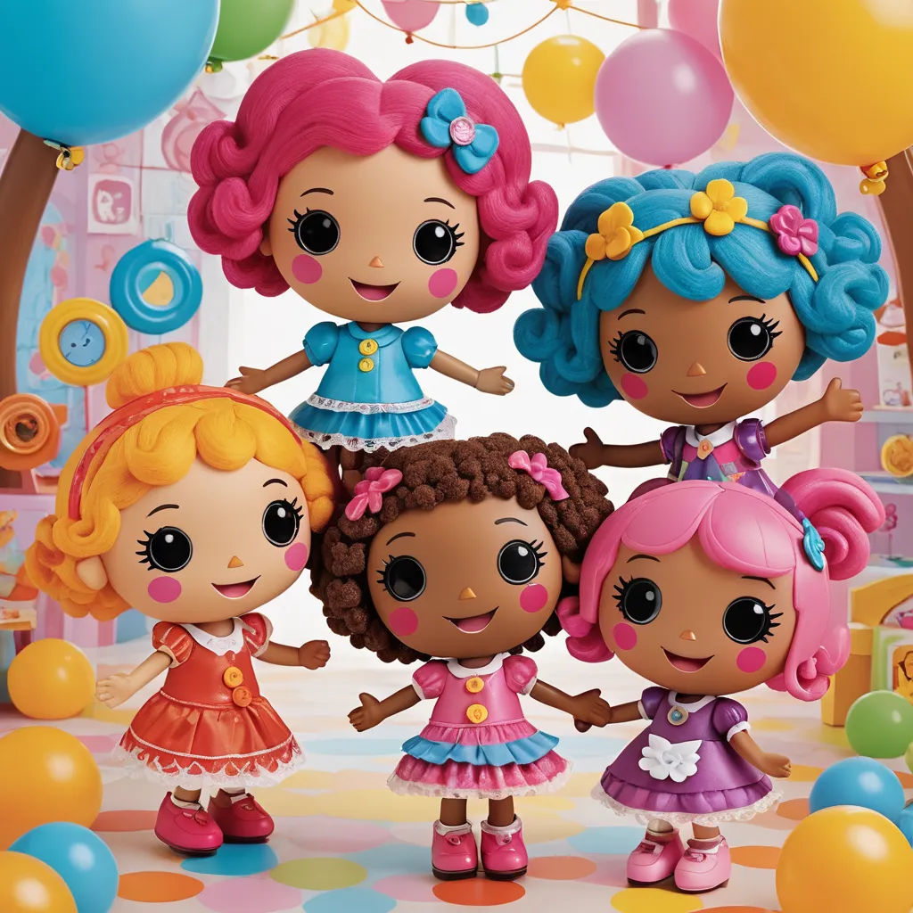 a group of little girls standing next to each other in front of balloons and balloons on a floor with a bunch of balloons, rococo, a digital rendering, Caroline Lucy Scott, promotional image