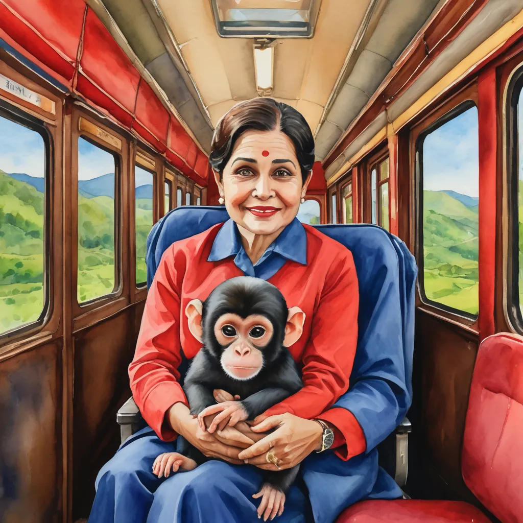 Jaanvi and the baby monkey