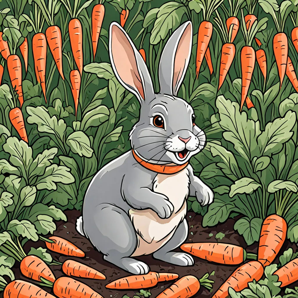 The Joyful Rabbit and the Carrot Garden