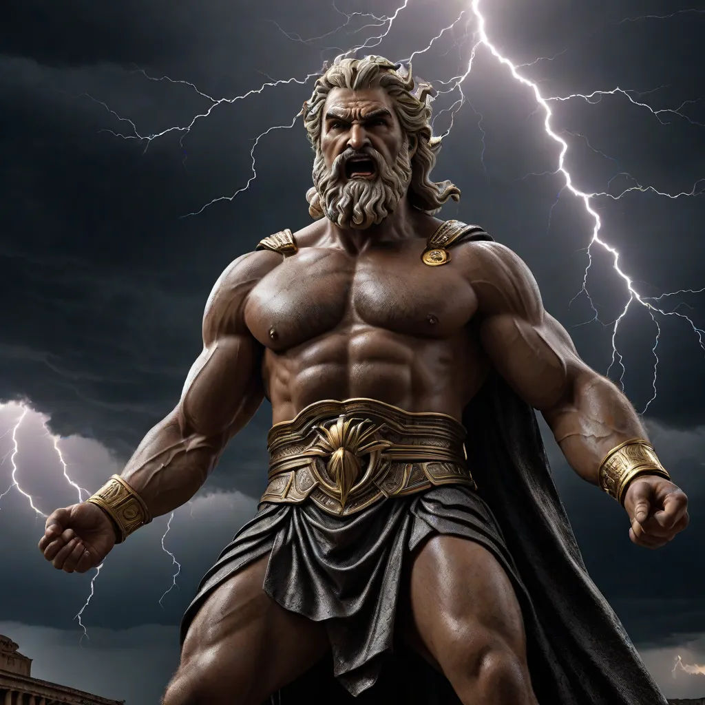 a man with a beard and a beard standing in front of a lightning storm with his hands on his hips, fantasy art, a digital rendering, Clint Cearley, muscular