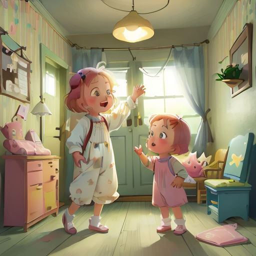 a little girl and a girl in a room with a cat on the floor and a cat on the floor