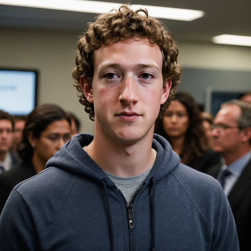 a man with curly hair and a hoodie in a room full of people looking at the camera and smiling, les automatistes, a photo, Andries Stock, tech wear