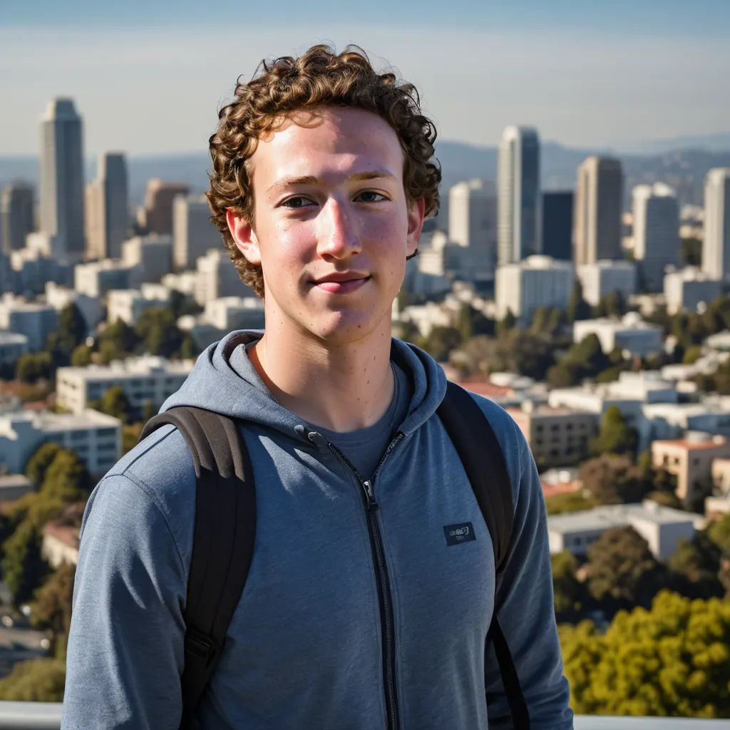 a man with a backpack standing in front of a city skyline with tall buildings in the background and a city skyline, private press, a stock photo, derek zabrocki, profile picture