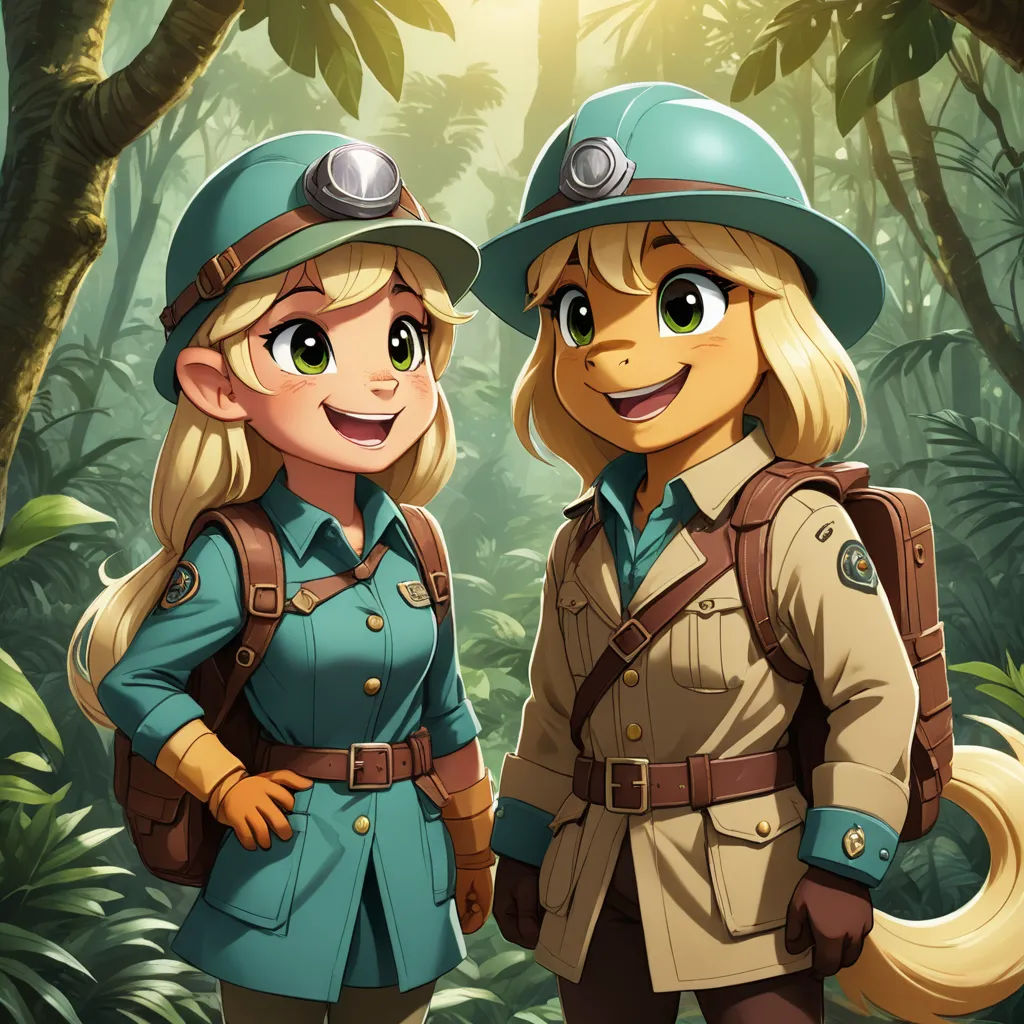 two people in uniforms standing in a forest with trees and plants behind them, one of them is wearing a helmet, furry art, concept art, Cliff Childs, official art