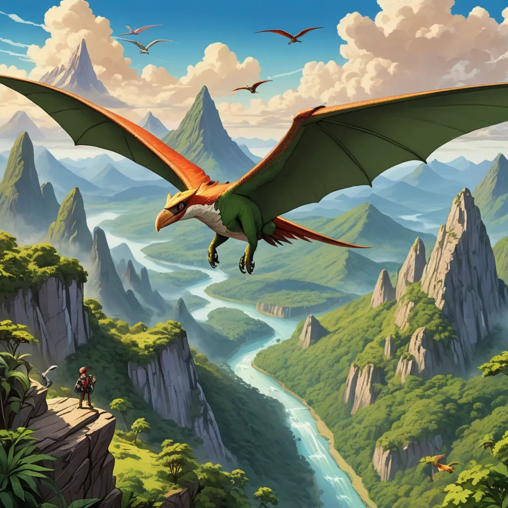 a dragon flying over a mountain with a river below it and birds flying around it in the sky above, fantasy art, a detailed matte painting, Chris LaBrooy, magic the gathering artwork