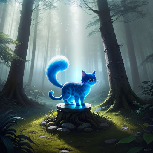 Smurf Cat, Smurf Cat in the forest next to flower. Smurf Cat