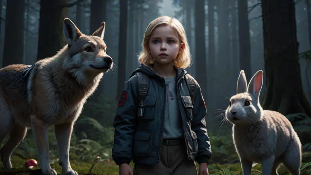 The Brave Little Girl and the Forest Rabbit