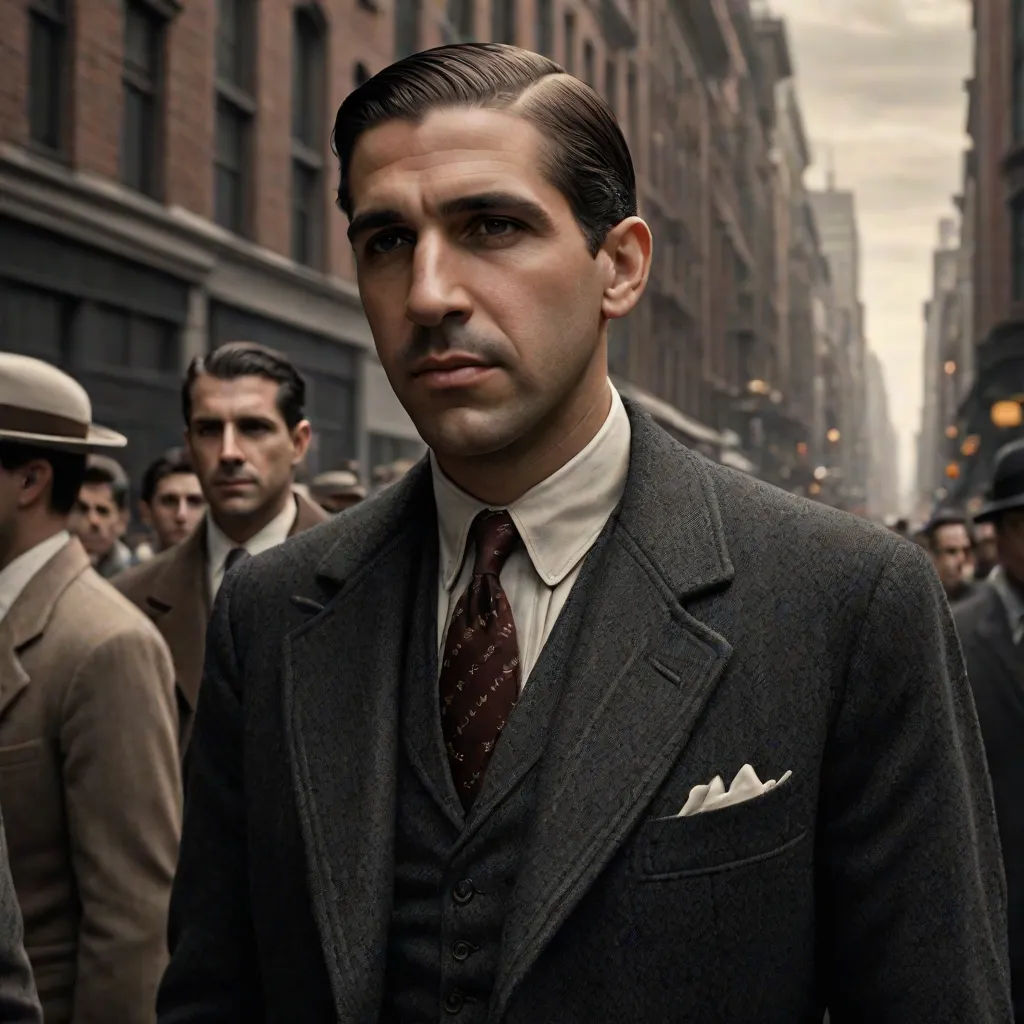 a man in a suit and tie standing in a crowd of people on a city street with tall buildings, a colorized photo, Alberto Vargas, harlem renaissance, j. c. leyendecker 8 k