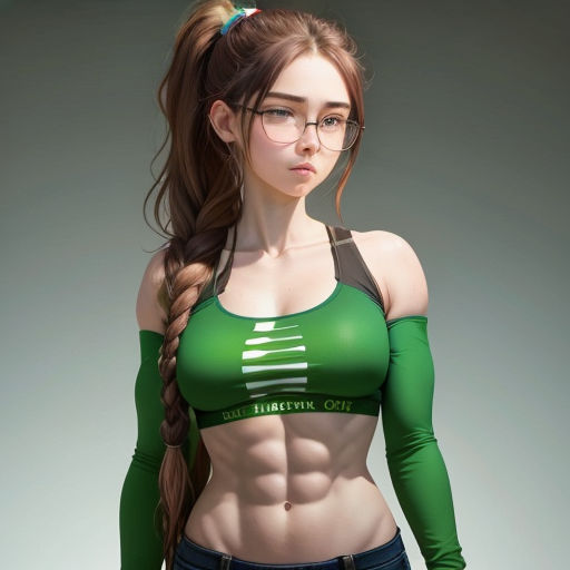 a woman with glasses and a green top is posing for a picture in a pose with her arms crossed